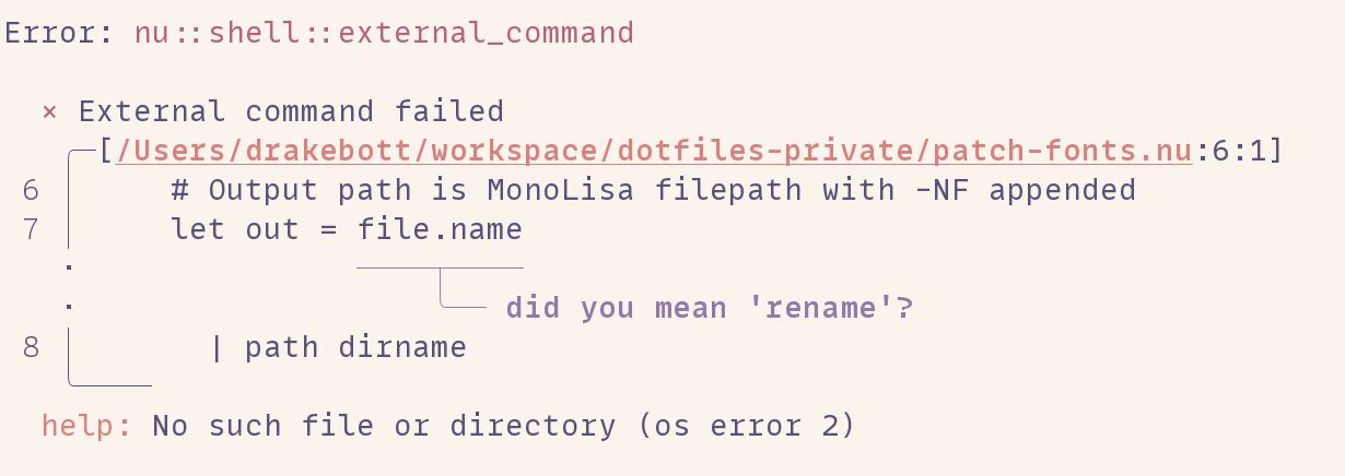 nushell error